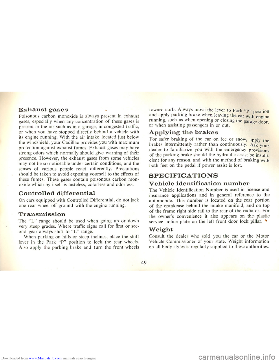 CADILLAC FLEETWOOD 75 1965 1.G Service Manual Downloaded from www.Manualslib.com manuals search engine   