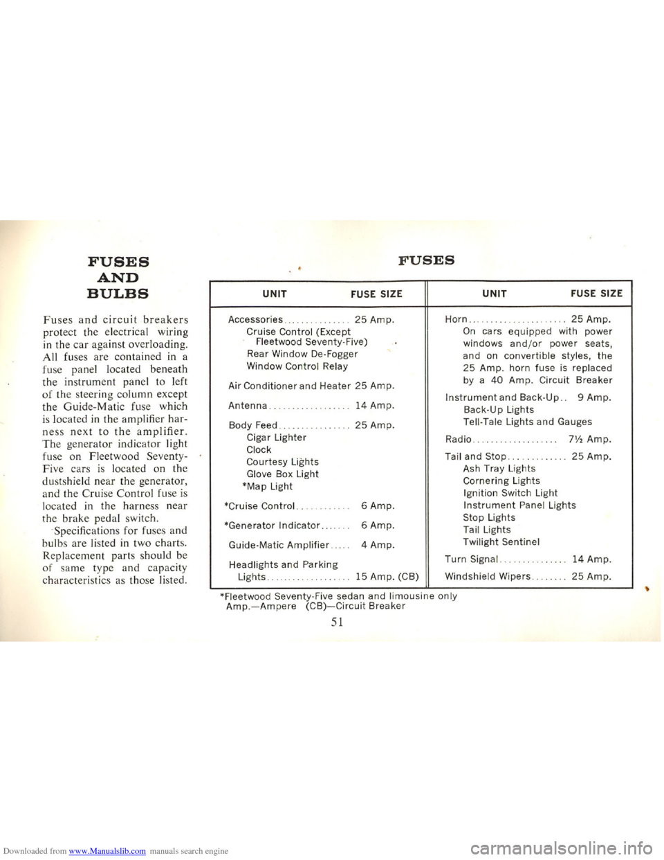 CADILLAC FLEETWOOD 75 1965 1.G Workshop Manual Downloaded from www.Manualslib.com manuals search engine   