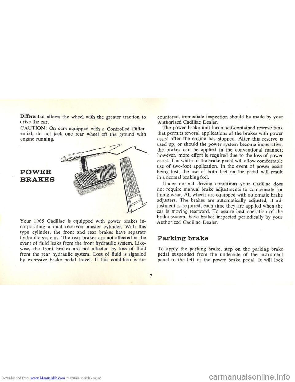 CADILLAC FLEETWOOD 75 1965 1.G Owners Manual Downloaded from www.Manualslib.com manuals search engine   