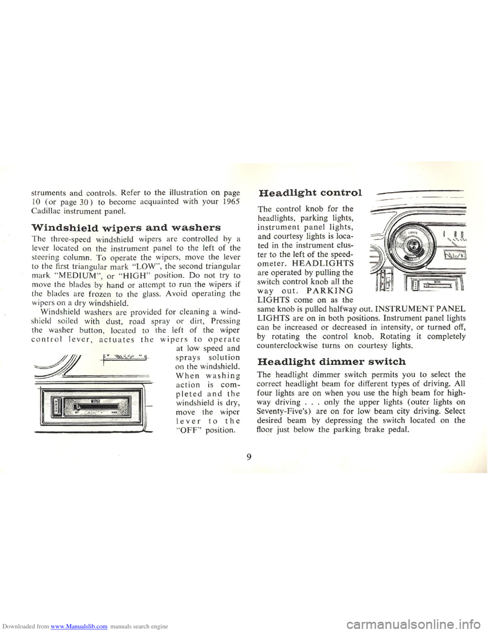 CADILLAC FLEETWOOD 75 1965 1.G Owners Manual Downloaded from www.Manualslib.com manuals search engine   