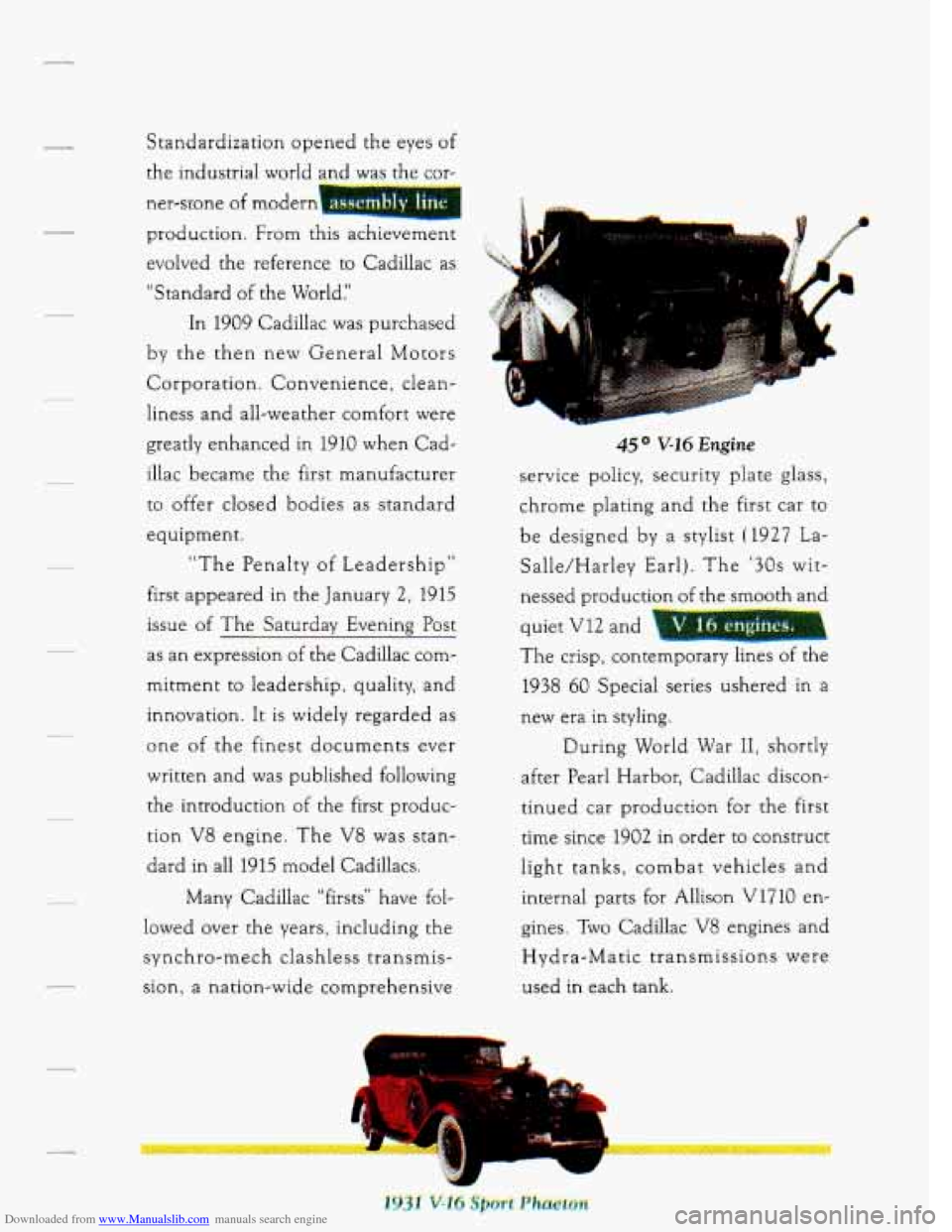 CADILLAC DEVILLE 1993 7.G Owners Manual Downloaded from www.Manualslib.com manuals search engine . Jtandardization opened the eyes of
the industrial world and was the cor-
ner-sone
of modern
production. From this achievement
evolv CADILLAC DEVILLE 1993 7.G Owners Manual Downloaded from www.Manualslib.com manuals search engine . Jtandardization opened the eyes of
the industrial world and was the cor-
ner-sone
of modern
production. From this achievement
evolv