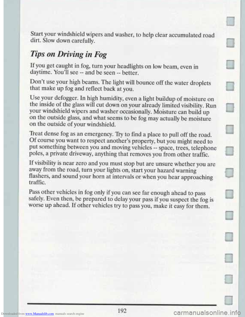 CADILLAC FLEETWOOD 1993 2.G Owners Manual Downloaded from www.Manualslib.com manuals search engine CADILLAC FLEETWOOD 1993 2.G Owners Manual Downloaded from www.Manualslib.com manuals search engine