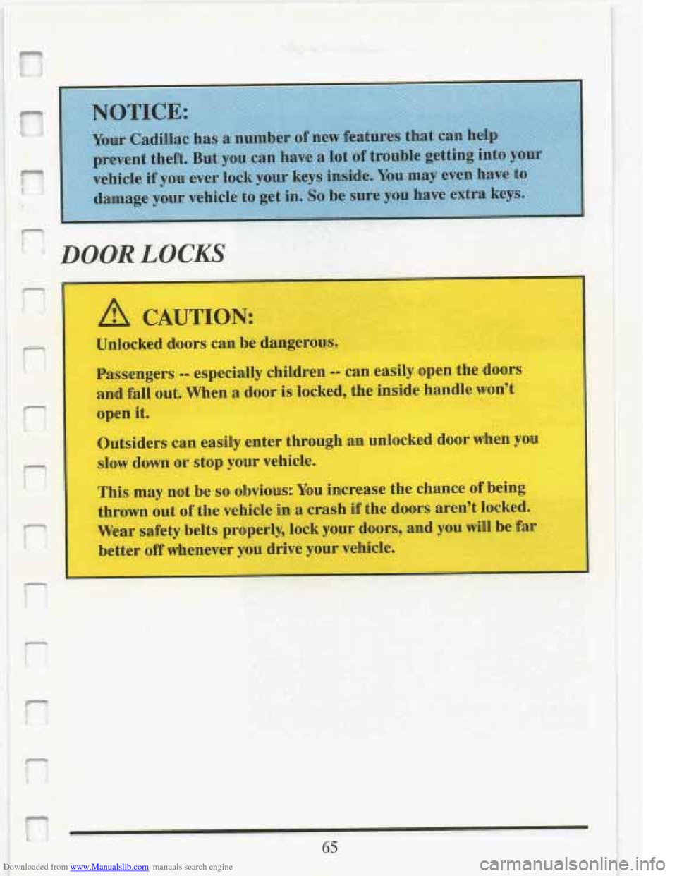 CADILLAC FLEETWOOD 1993 2.G Manual PDF Downloaded from www.Manualslib.com manuals search engine   