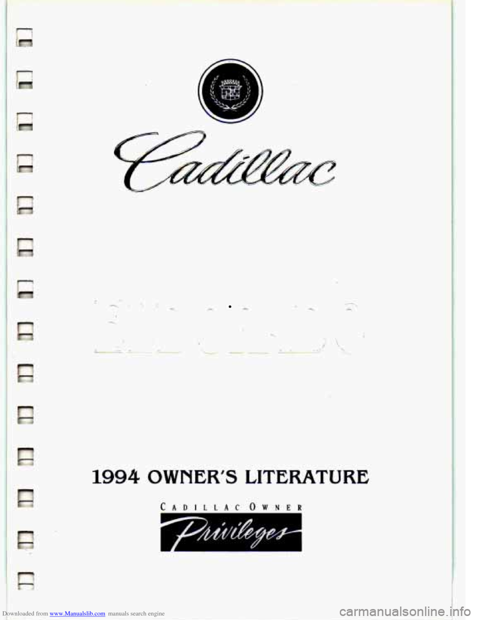 CADILLAC ELDORADO 1994 10.G Owners Manual 