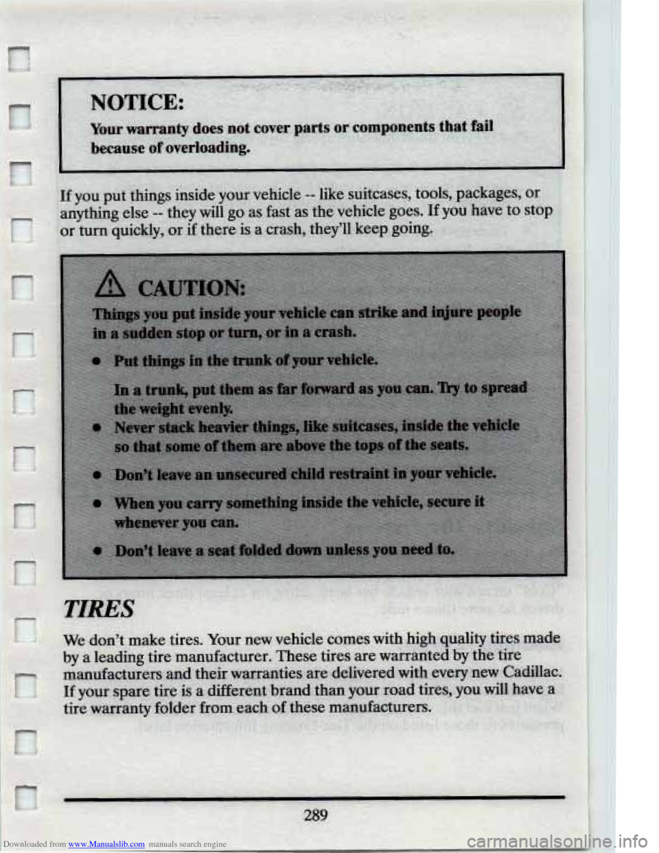 CADILLAC ELDORADO 1994 10.G Owners Manual Downloaded from www.Manualslib.com manuals search engine r 
I 
e   