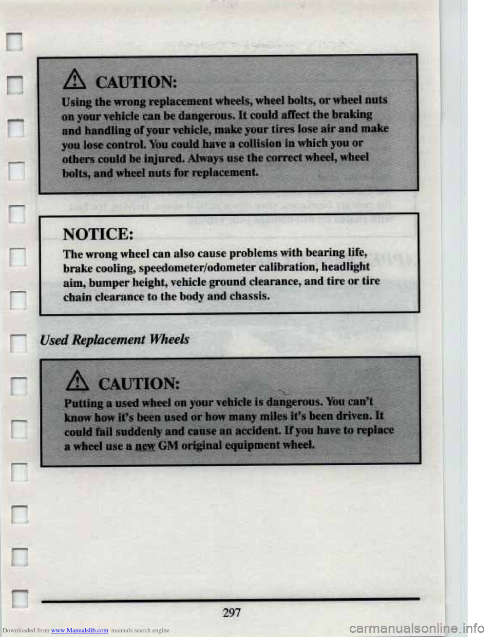 CADILLAC ELDORADO 1994 10.G Owners Manual Downloaded from www.Manualslib.com manuals search engine i 
rl . . :l   