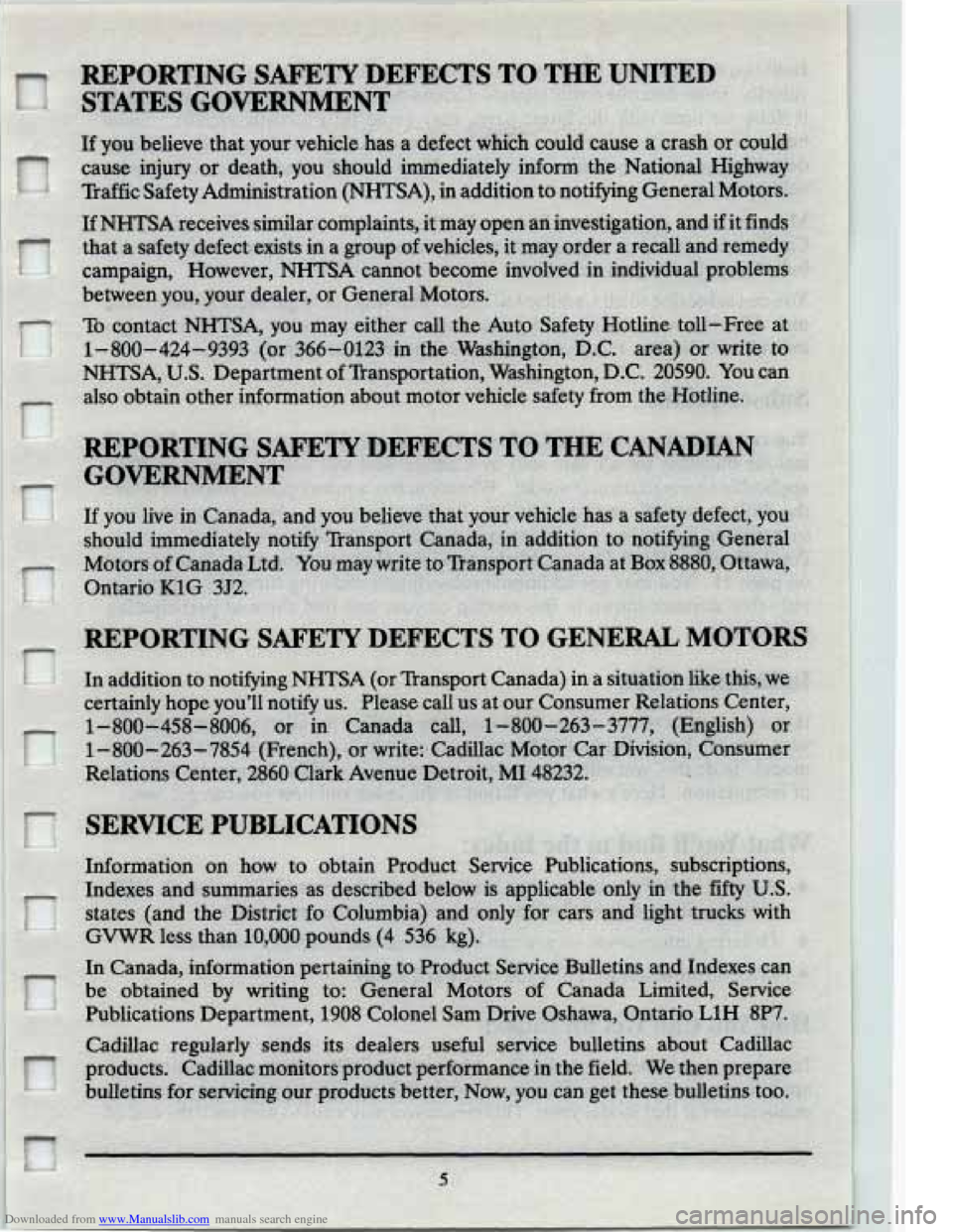 CADILLAC ELDORADO 1994 10.G Owners Manual Downloaded from www.Manualslib.com manuals search engine ll CADILLAC ELDORADO 1994 10.G Owners Manual Downloaded from www.Manualslib.com manuals search engine ll