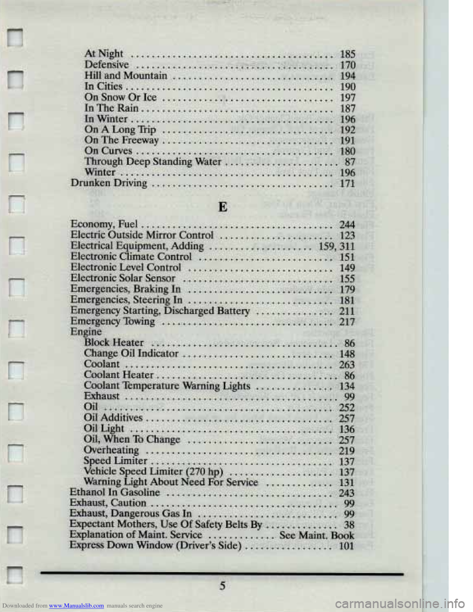 CADILLAC ELDORADO 1994 10.G Owners Manual Downloaded from www.Manualslib.com manuals search engine CADILLAC ELDORADO 1994 10.G Owners Manual Downloaded from www.Manualslib.com manuals search engine
