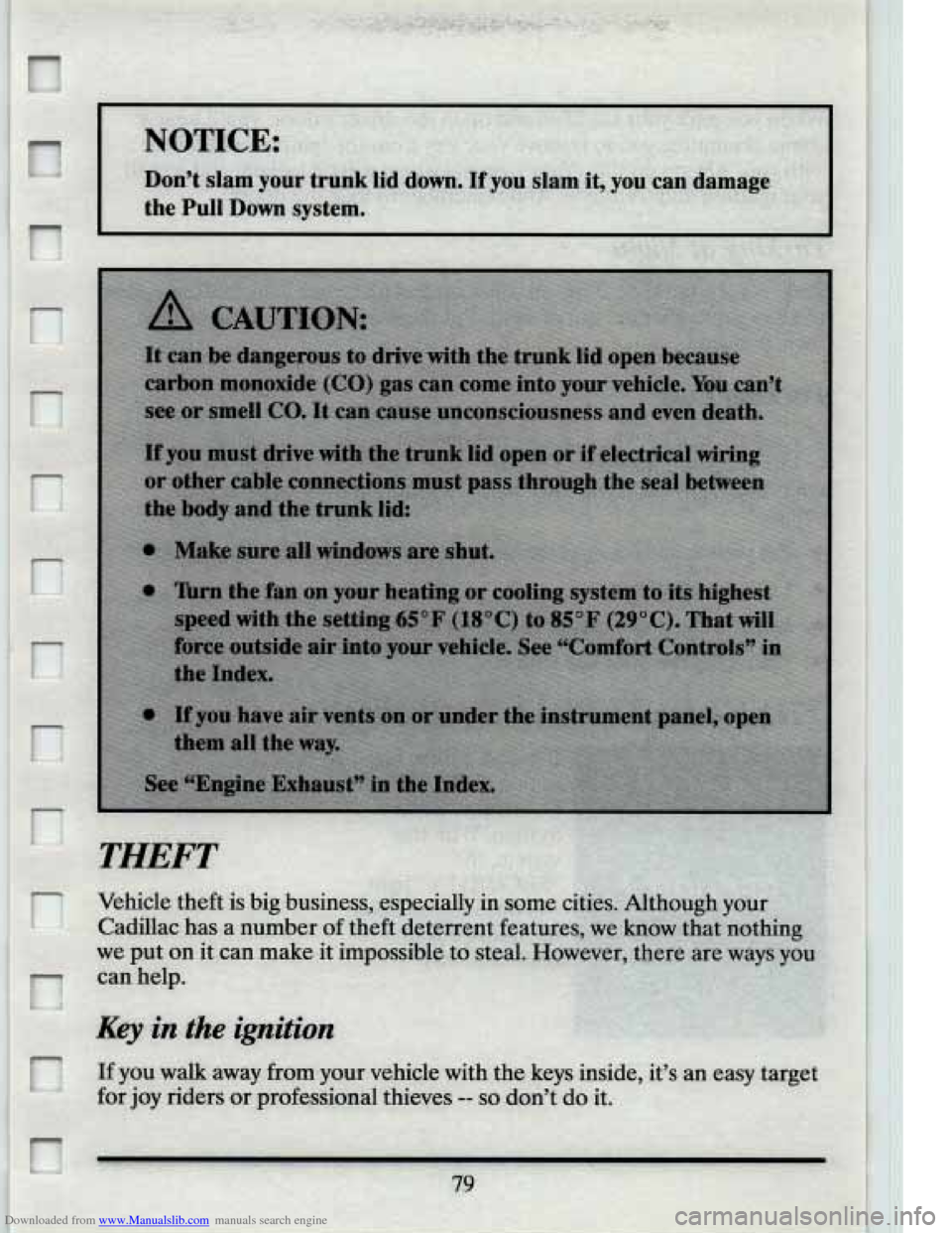 CADILLAC ELDORADO 1994 10.G Owners Manual Downloaded from www.Manualslib.com manuals search engine i   