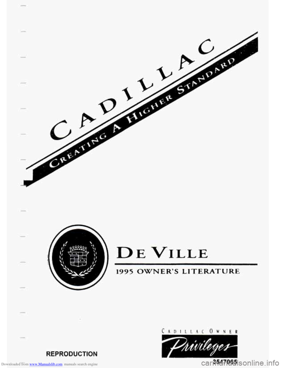 CADILLAC DEVILLE 1995 7.G Owners Manual 