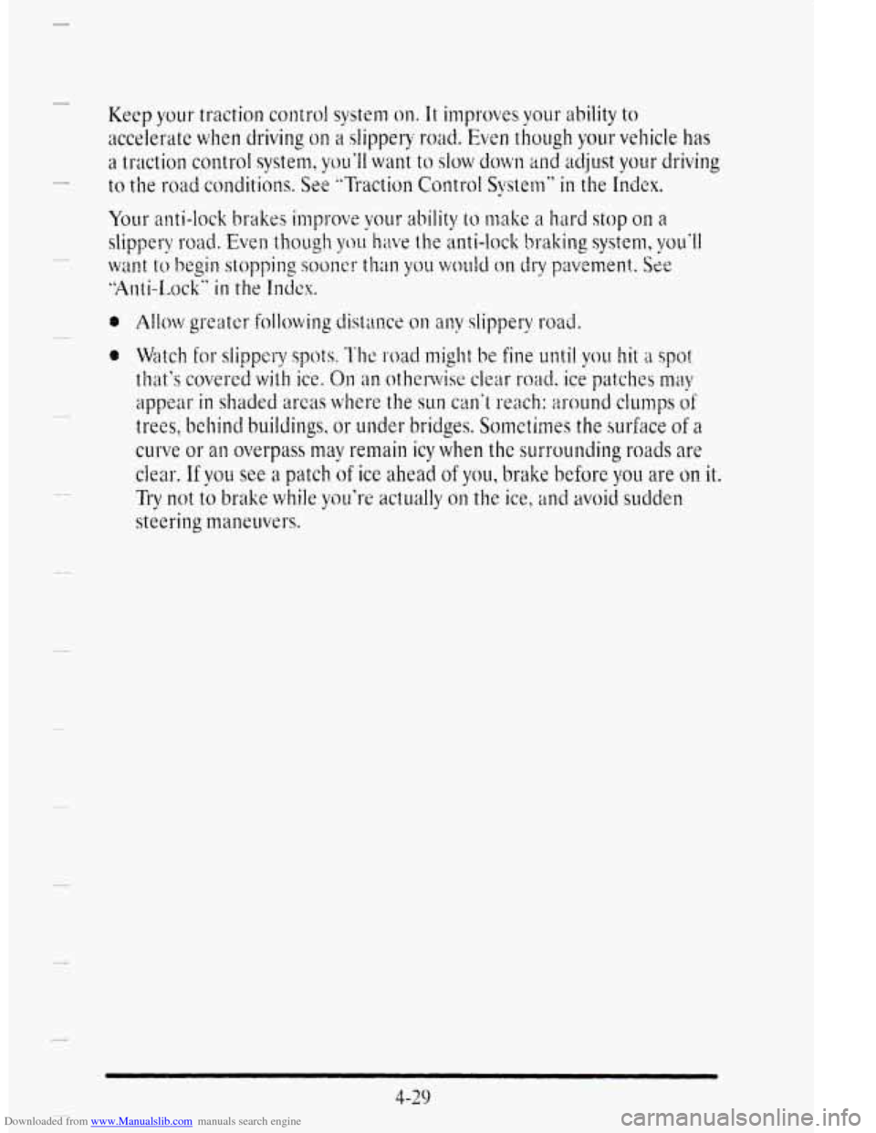 CADILLAC DEVILLE 1995 7.G Owners Manual Downloaded from www.Manualslib.com manuals search engine e 
4-29   