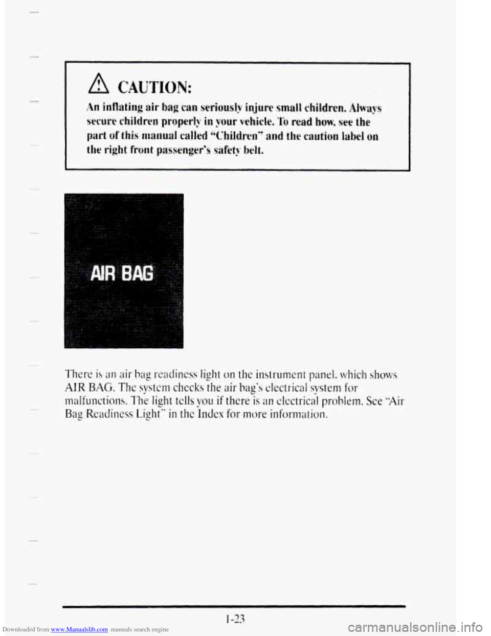 CADILLAC DEVILLE 1995 7.G Service Manual Downloaded from www.Manualslib.com manuals search engine c 
1-23   