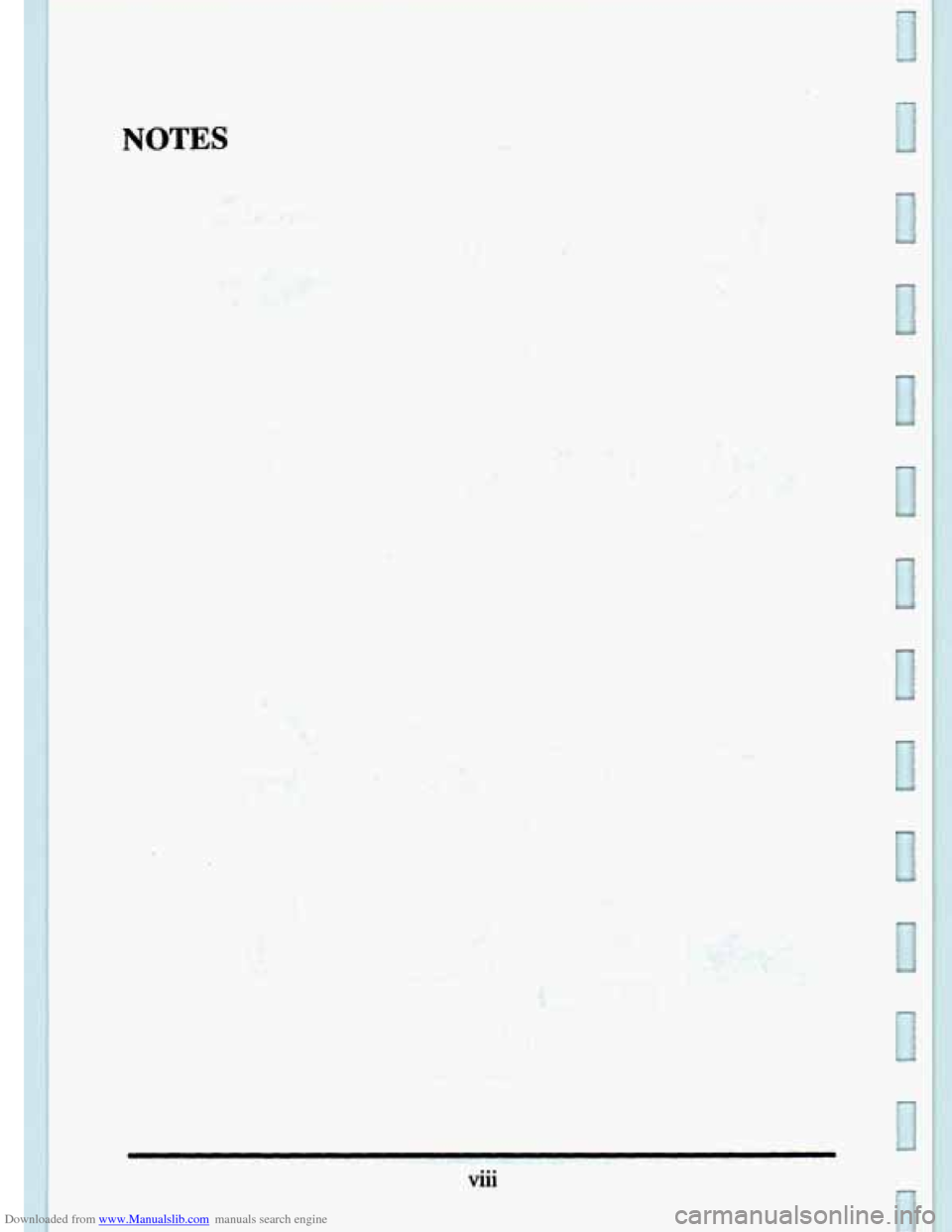 CADILLAC ELDORADO 1995 10.G User Guide Downloaded from www.Manualslib.com manuals search engine NOTES 
I viii   