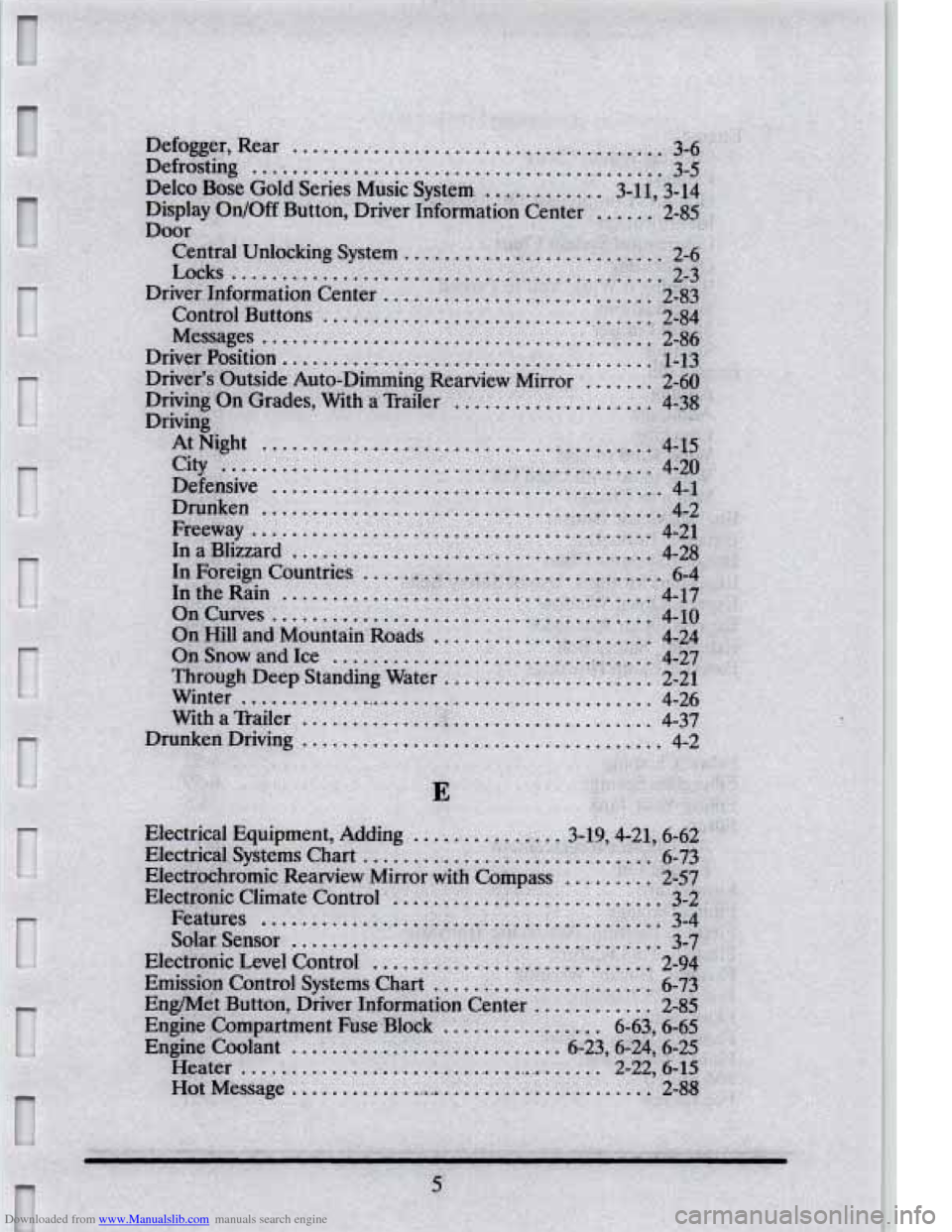 CADILLAC ELDORADO 1995 10.G Owners Manual Downloaded from www.Manualslib.com manuals search engine CADILLAC ELDORADO 1995 10.G Owners Manual Downloaded from www.Manualslib.com manuals search engine