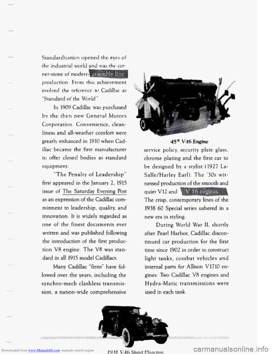 CADILLAC ELDORADO 1995 10.G Owners Manual Downloaded from www.Manualslib.com manuals search engine c 
Standardization  opened  the eyes of 
t-hc industrial world and war 3 t h e COY. 
newtone of moderr). 
production From th.i 
evolved, &e ref