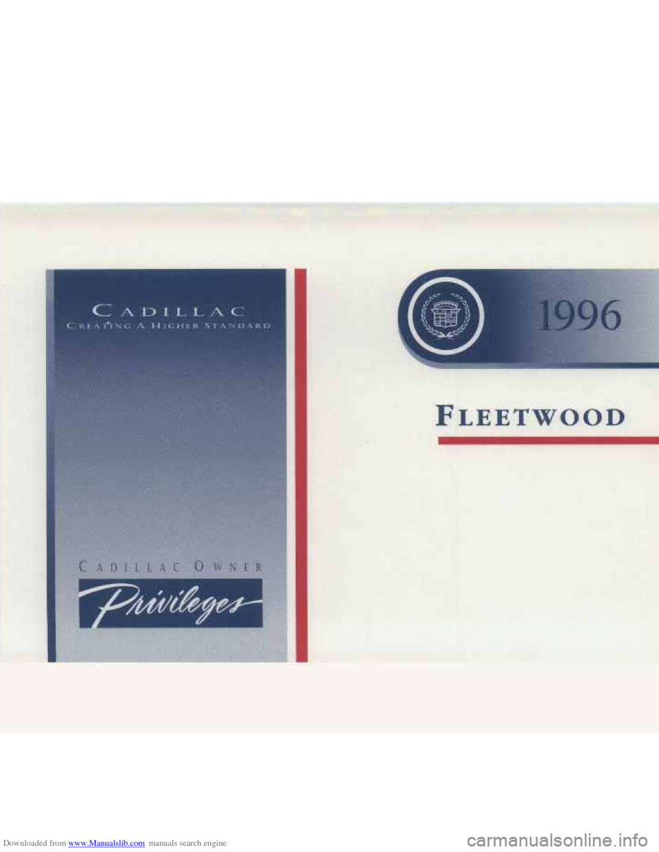 CADILLAC FLEETWOOD 1995 2.G Owners Manual 