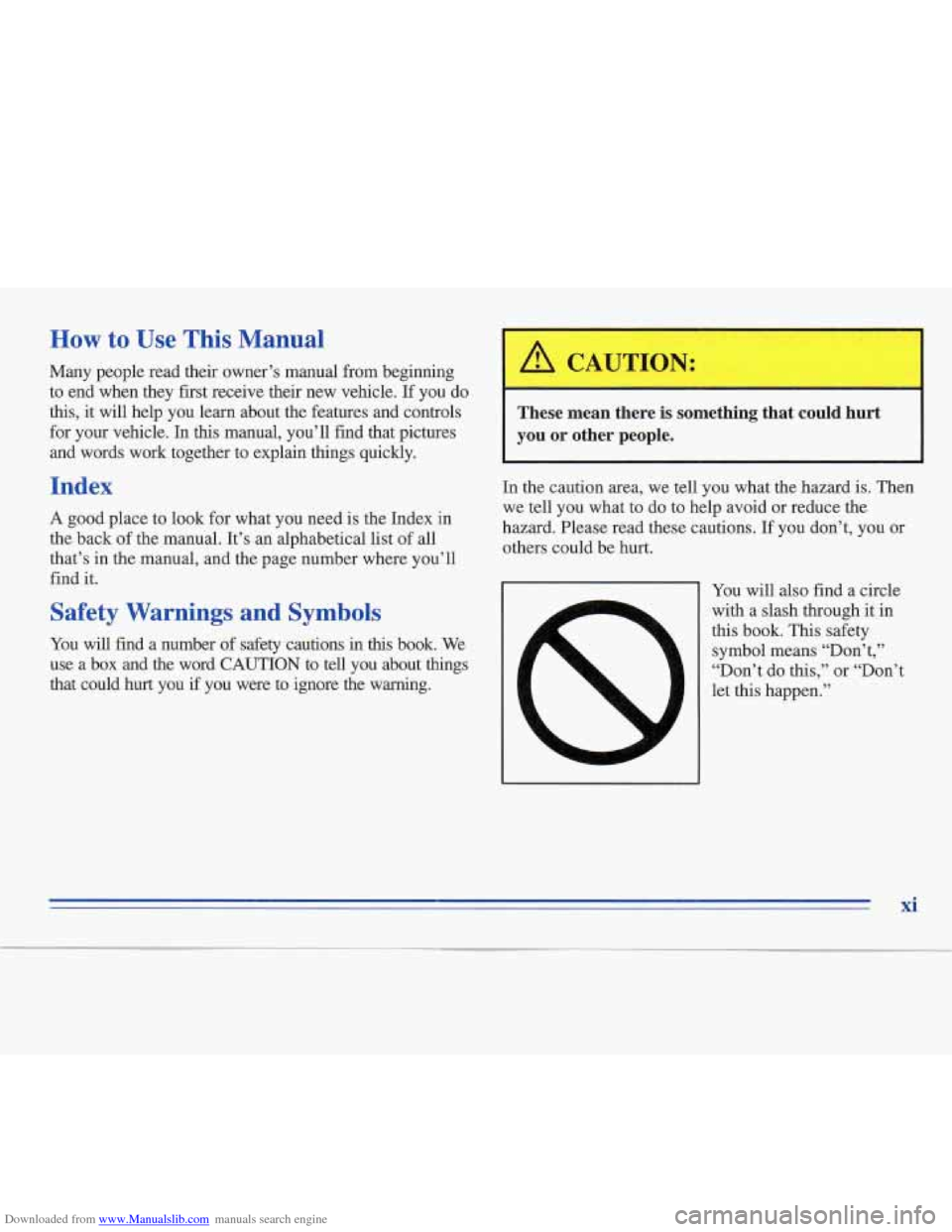 CADILLAC FLEETWOOD 1996 2.G Owners Manual CADILLAC FLEETWOOD 1996 2.G Owners Manual, Page 12