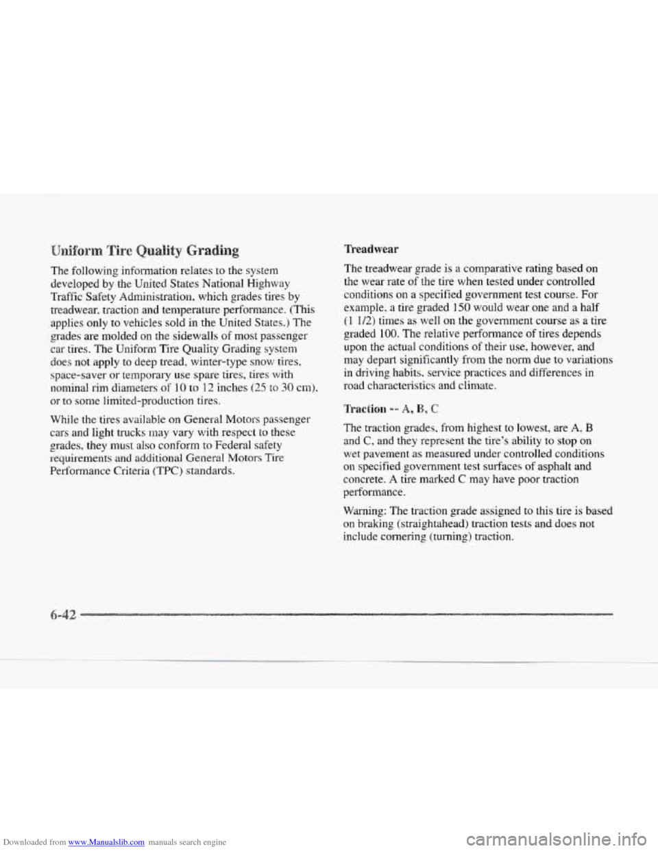 CADILLAC SEVILLE 1997 4.G Owners Manual Downloaded from www.Manualslib.com manuals search engine The following  information  relates  to  the  system 
developed  by the  United  States  National  Highway 
Traffic  Safety Adrninistratiorl. w