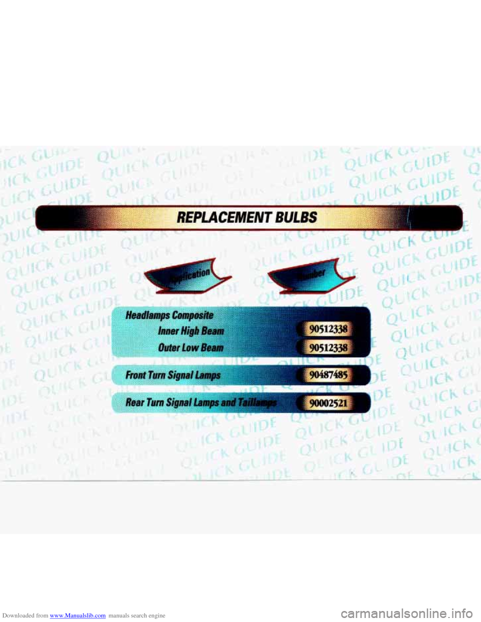 CADILLAC CATERA 1998 1.G Owners Manual Downloaded from www.Manualslib.com manuals search engine Front Turn Signal Lar;
... CADILLAC CATERA 1998 1.G Owners Manual Downloaded from www.Manualslib.com manuals search engine Front Turn Signal Lar;
...