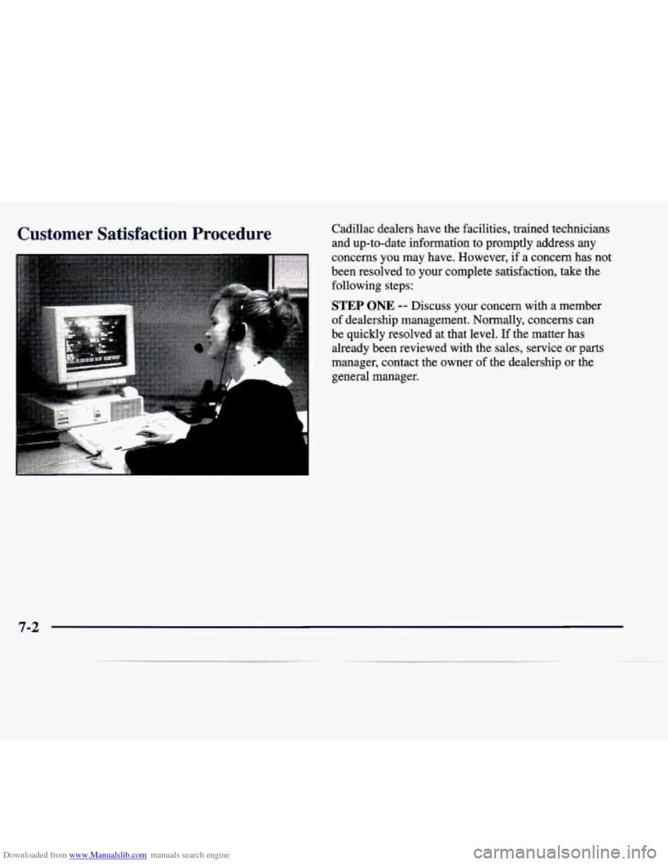 CADILLAC SEVILLE 1998 4.G Owners Manual Downloaded from www.Manualslib.com manuals search engine Customer Satisfaction Procedure Cadillac dealers have the facilities, trained technicians and up-to-date information to promptly a CADILLAC SEVILLE 1998 4.G Owners Manual Downloaded from www.Manualslib.com manuals search engine Customer Satisfaction Procedure Cadillac dealers have the facilities, trained technicians and up-to-date information to promptly a