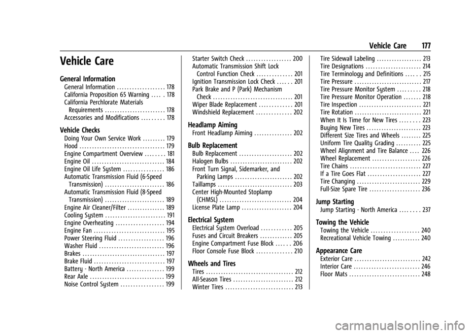 CHEVROLET EXPRESS CARGO 2021 Owners Manual Chevrolet Express Owner Manual (GMNA-Localizing-U.S./Canada/Mexico-
14583525) - 2021 - CRC - 12/9/20
Vehicle Care 177
Vehicle Care
General Information
General Information . . . . . . . . . . . . . . . CHEVROLET EXPRESS CARGO 2021 Owners Manual Chevrolet Express Owner Manual (GMNA-Localizing-U.S./Canada/Mexico-
14583525) - 2021 - CRC - 12/9/20
Vehicle Care 177
Vehicle Care
General Information
General Information . . . . . . . . . . . . . . .