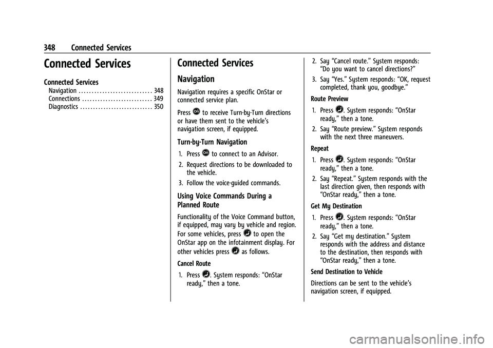 CHEVROLET TRAILBLAZER 2021 Owners Manual Chevrolet Trailblazer Owner Manual (GMNA-Localizing-U.S./Canada-
14400528) - 2021 - CRC - 11/7/19
348 Connected Services
Connected Services
Connected Services
Navigation . . . . . . . . . . . . . . . CHEVROLET TRAILBLAZER 2021 Owners Manual Chevrolet Trailblazer Owner Manual (GMNA-Localizing-U.S./Canada-
14400528) - 2021 - CRC - 11/7/19
348 Connected Services
Connected Services
Connected Services
Navigation . . . . . . . . . . . . . . .
