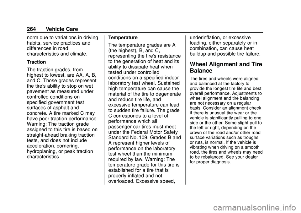 CHEVROLET CORVETTE 2020 Owners Manual Chevrolet Corvette Owner Manual (GMNA-Localizing-U.S./Canada/Mexico-
12470550) - 2020 - CRC - 4/23/20
264 Vehicle Care
norm due to variations in driving
habits, service practices and
differences in ro CHEVROLET CORVETTE 2020 Owners Manual Chevrolet Corvette Owner Manual (GMNA-Localizing-U.S./Canada/Mexico-
12470550) - 2020 - CRC - 4/23/20
264 Vehicle Care
norm due to variations in driving
habits, service practices and
differences in ro