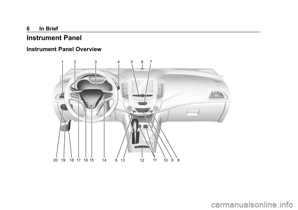 CHEVROLET CRUZE 2019  Track Prep Guide Chevrolet Cruze Owner Manual (GMNA-Localizing-U.S./Canada/Mexico-
12146336) - 2019 - crc - 10/22/18
6 In Brief
Instrument Panel
Instrument Panel Overview 