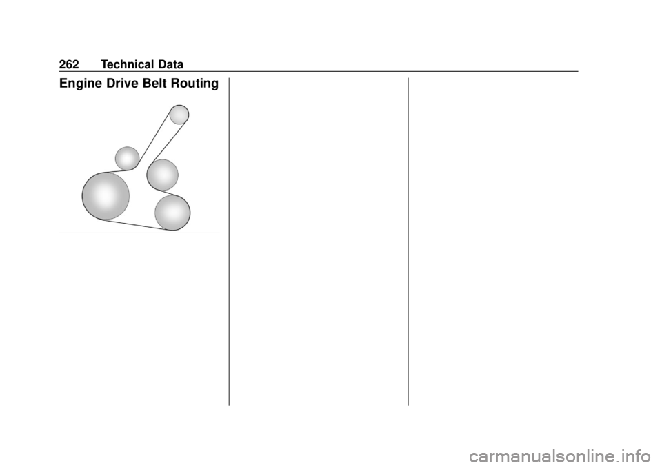 CHEVROLET CITY EXPRESS 2018  Owners Manual Chevrolet City Express Owner Manual (GMNA-Localizing-U.S./Canada-
11683523) - 2018 - CRC - 7/10/17
262 Technical Data
Engine Drive Belt Routing 