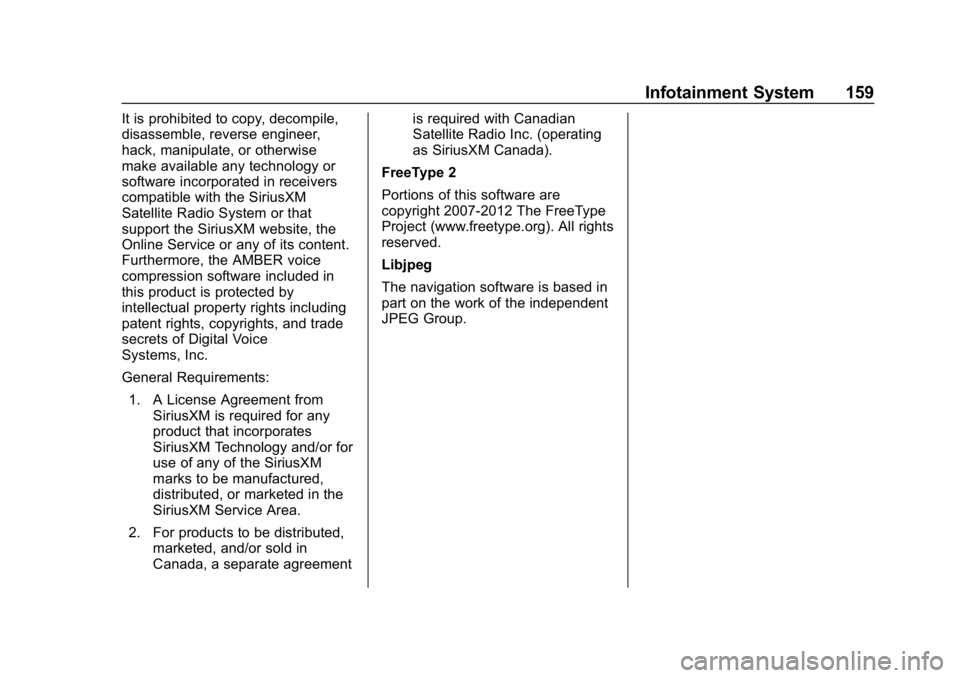 CHEVROLET SPARK 2018 Owners Manual Chevrolet Spark Owner Manual (GMNA-Localizing-U.S./Canada-11348464) -
2018 - crc - 9/19/17
Infotainment System 159
It is prohibited to copy, decompile,
disassemble, reverse engineer,
hack, manipulate, CHEVROLET SPARK 2018 Owners Manual Chevrolet Spark Owner Manual (GMNA-Localizing-U.S./Canada-11348464) -
2018 - crc - 9/19/17
Infotainment System 159
It is prohibited to copy, decompile,
disassemble, reverse engineer,
hack, manipulate,