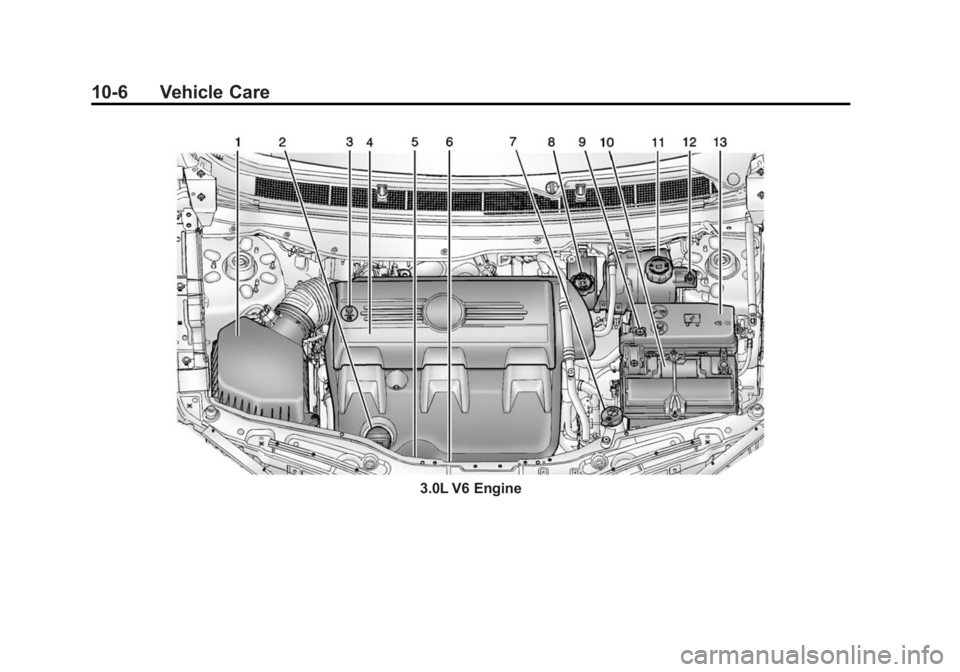 CHEVROLET CAPTIVA SPORT 2015 Owners Manual Black plate (6,1)Chevrolet Captiva Sport Owner Manual (GMNA-Localizing-U.S./Mexico-
7576028) - 2015 - First Edition - 3/21/14
10-6 Vehicle Care
3.0L V6 Engine CHEVROLET CAPTIVA SPORT 2015 Owners Manual Black plate (6,1)Chevrolet Captiva Sport Owner Manual (GMNA-Localizing-U.S./Mexico-
7576028) - 2015 - First Edition - 3/21/14
10-6 Vehicle Care
3.0L V6 Engine