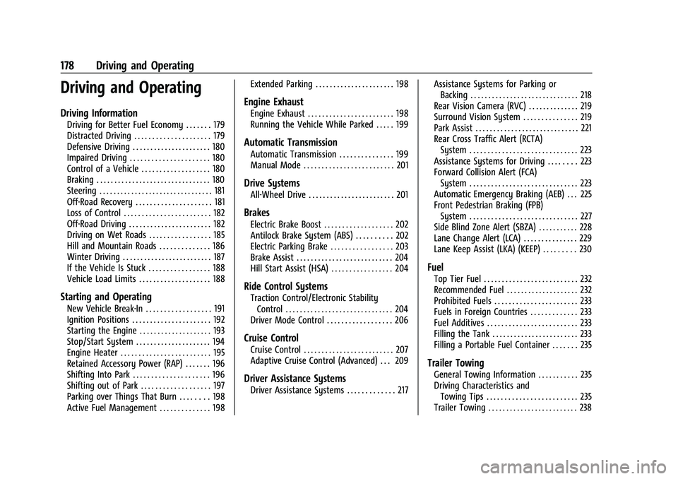 CHEVROLET BLAZER 2023  Owners Manual Chevrolet Blazer Owner Manual (GMNA-Localizing-U.S./Canada/Mexico-
16401961) - 2023 - CRC - 5/17/22
178 Driving and Operating
Driving and Operating
Driving Information
Driving for Better Fuel Economy 