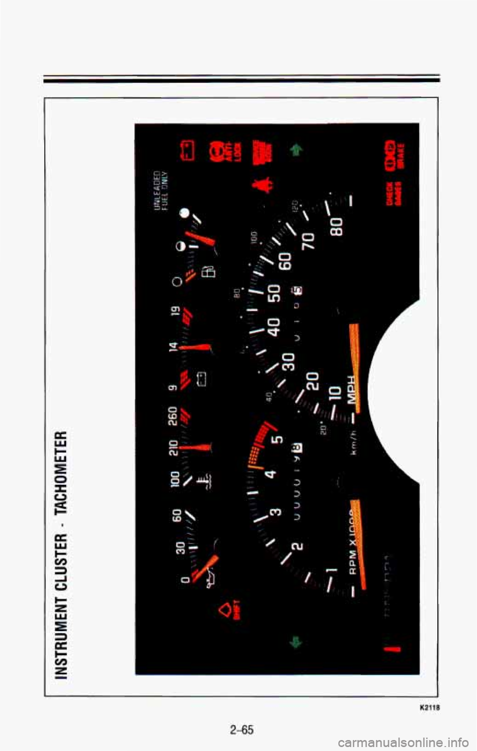 CHEVROLET BLAZER 1993  Owners Manual 4 
0 
a0 
i. 
0 c 
A 
J -. E L 
K211B 
2-65  