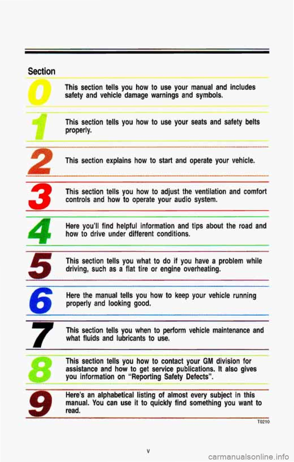 CHEVROLET BLAZER 1993 Owners Manual Section
0
This section tells you how to use your manual and includes
safety and vehicle damage warnings and symbols.
L
A
This section tells you how to use your seats and safet CHEVROLET BLAZER 1993 Owners Manual Section
0
This section tells you how to use your manual and includes
safety and vehicle damage warnings and symbols.
L
A
This section tells you how to use your seats and safet