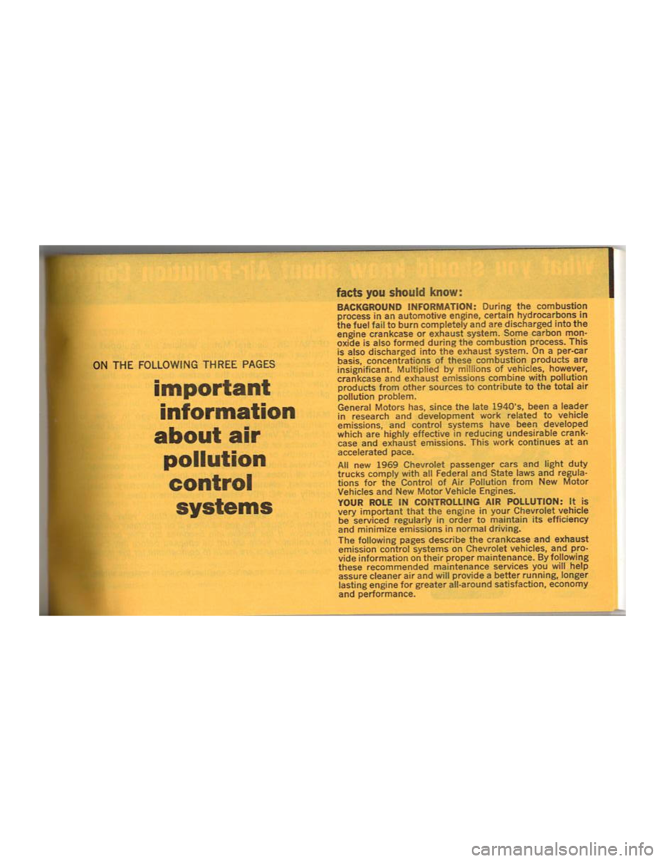 CHEVROLET CAMARO 1969 Owners Manual CHEVROLET CAMARO 1969 Owners Manual