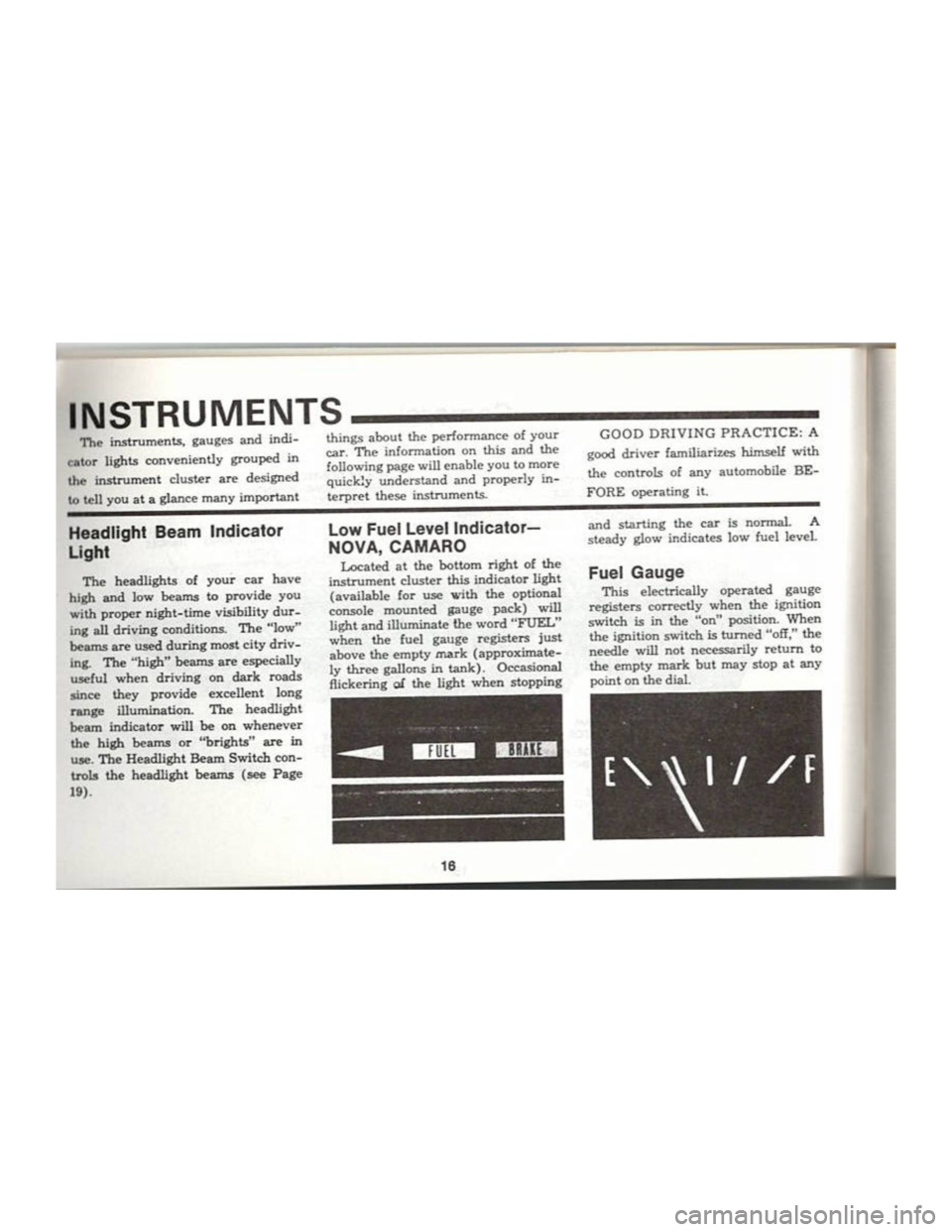 CHEVROLET CAMARO 1969 Owners Manual CHEVROLET CAMARO 1969 Owners Manual