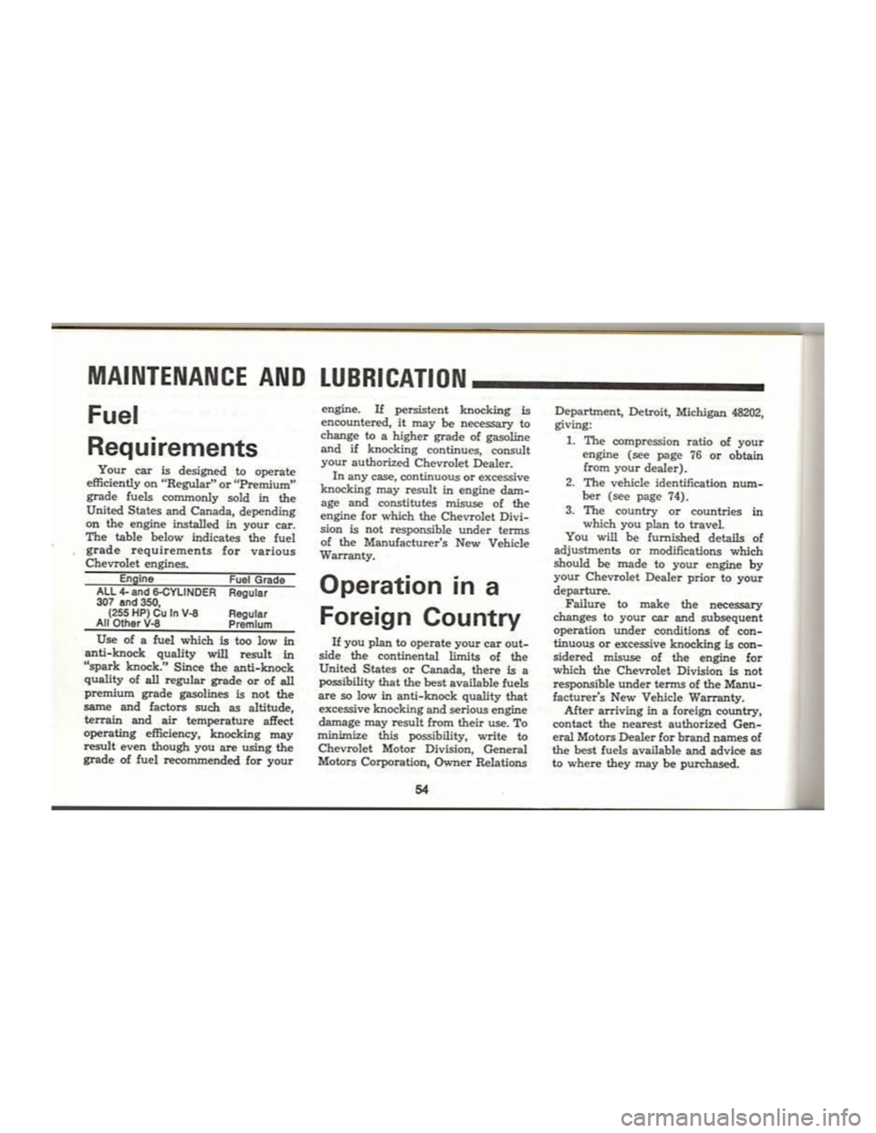 CHEVROLET CAMARO 1969 Workshop Manual 