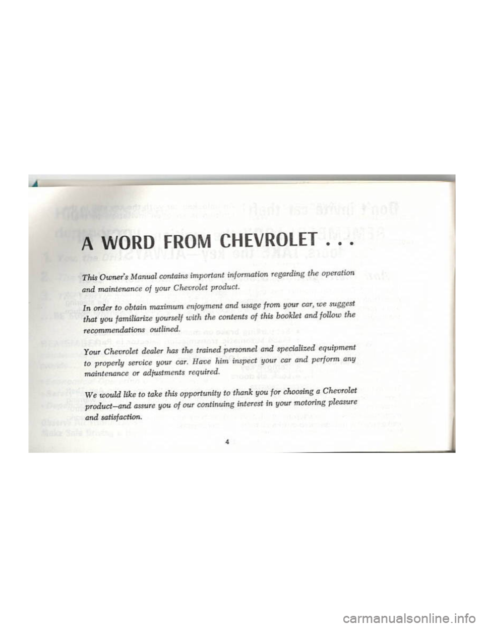 CHEVROLET CAMARO 1969  Owners Manual 