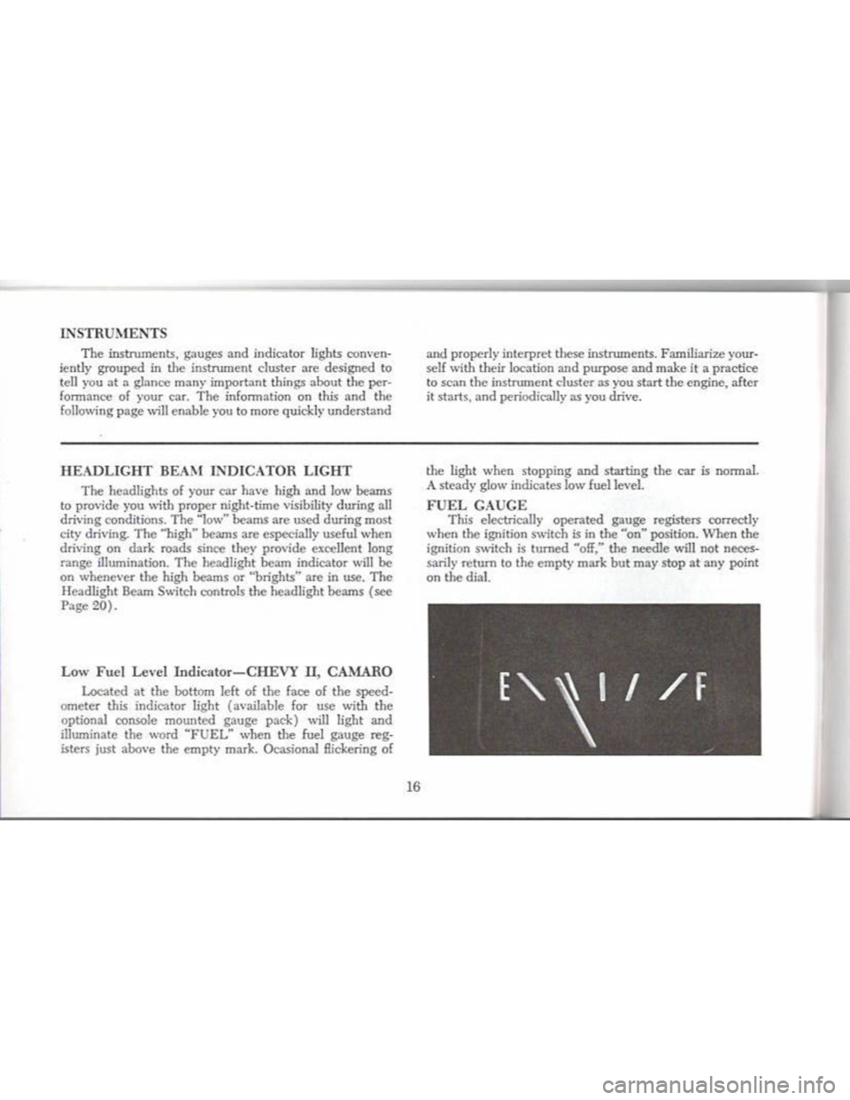 CHEVROLET CAMARO 1968 User Guide CHEVROLET CAMARO 1968 User Guide