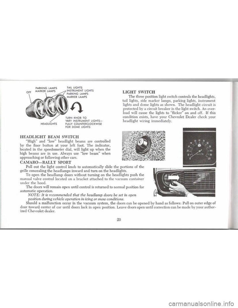 CHEVROLET CAMARO 1968 Owners Manual CHEVROLET CAMARO 1968 Owners Manual