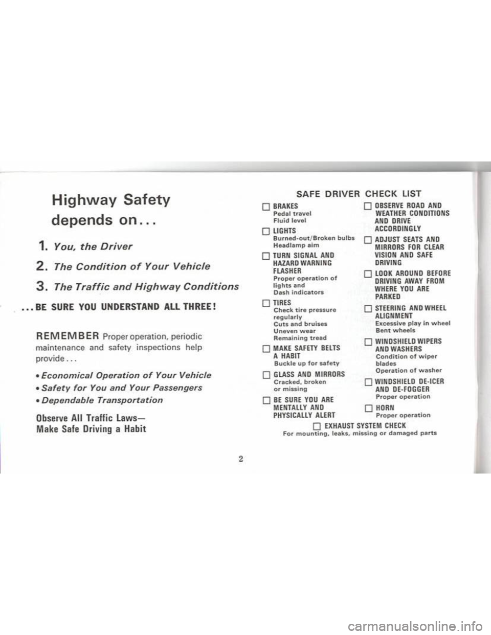 CHEVROLET CAMARO 1968 Owners Manual CHEVROLET CAMARO 1968 Owners Manual