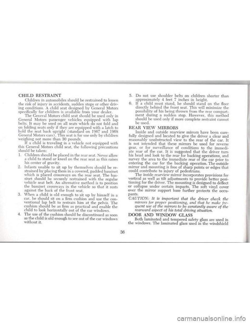 CHEVROLET CAMARO 1968 Owners Guide CHEVROLET CAMARO 1968 Owners Guide