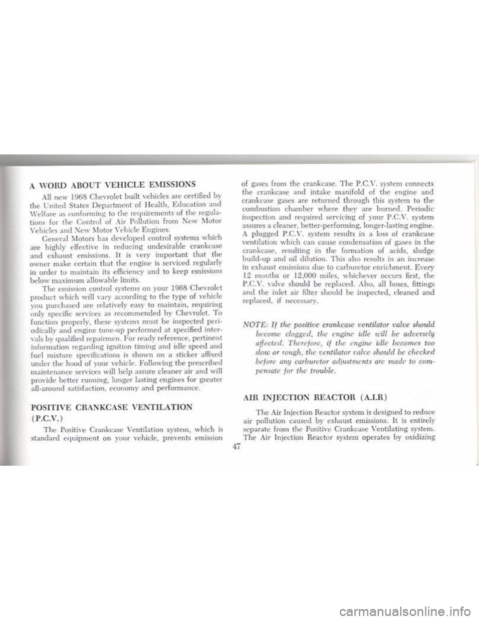 CHEVROLET CAMARO 1968 Service Manual CHEVROLET CAMARO 1968 Service Manual