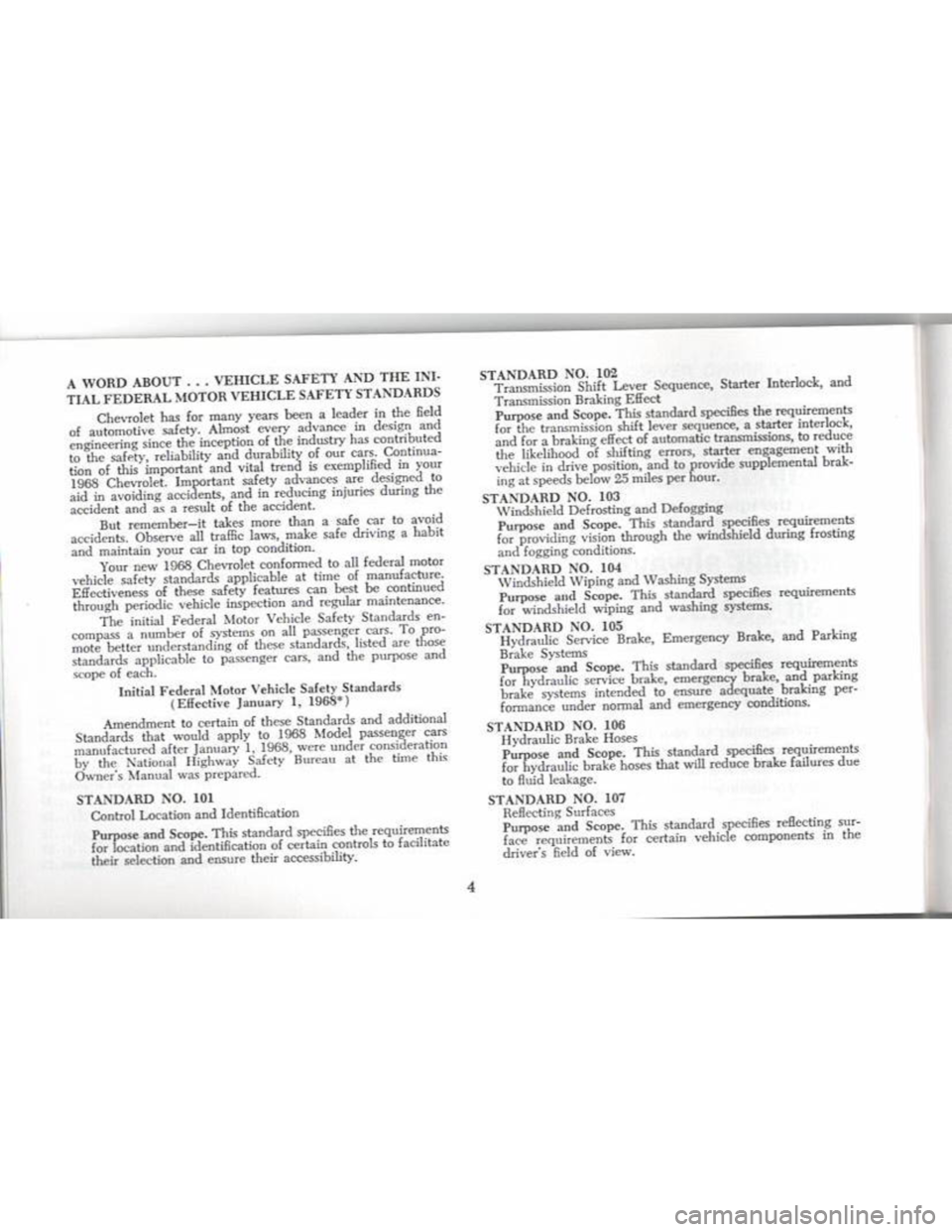 CHEVROLET CAMARO 1968  Owners Manual 