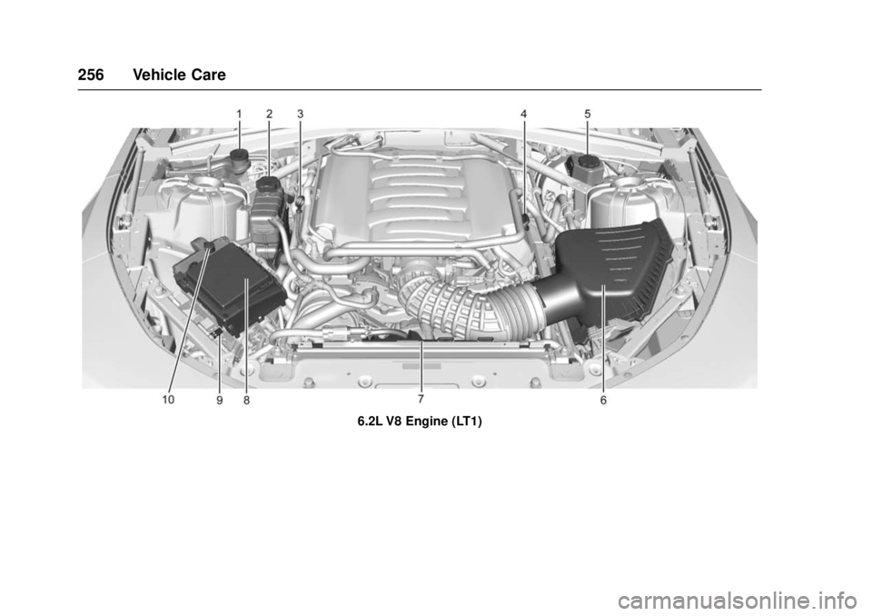 CHEVROLET CAMARO SS 2018 Owners Manual Chevrolet Camaro Owner Manual (GMNA-Localizing-U.S./Canada/Mexico-
11348325) - 2018 - crc - 4/11/17
256 Vehicle Care
6.2L V8 Engine (LT1) CHEVROLET CAMARO SS 2018 Owners Manual Chevrolet Camaro Owner Manual (GMNA-Localizing-U.S./Canada/Mexico-
11348325) - 2018 - crc - 4/11/17
256 Vehicle Care
6.2L V8 Engine (LT1)