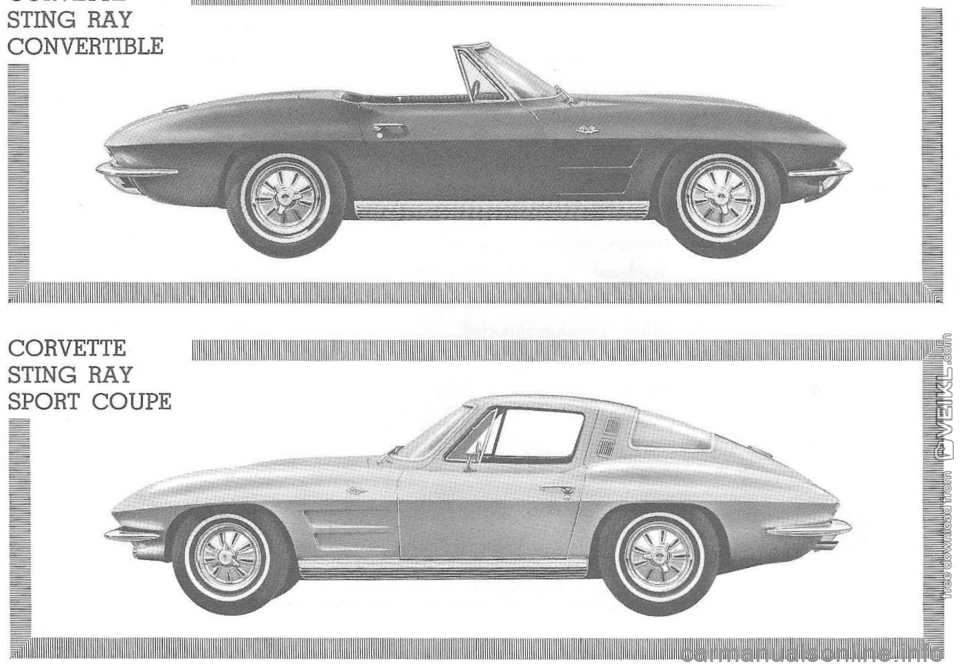 CHEVROLET CORVETTE 1964  Owners Manual STING RAY 
CONVERTIBLE 
CORVETTE STING  RAY 
SPORT COUPE 
11111111 11 1111111111111111 11111111111111111111111111111 11111111111111111111111111111111111111111111111111"   ""