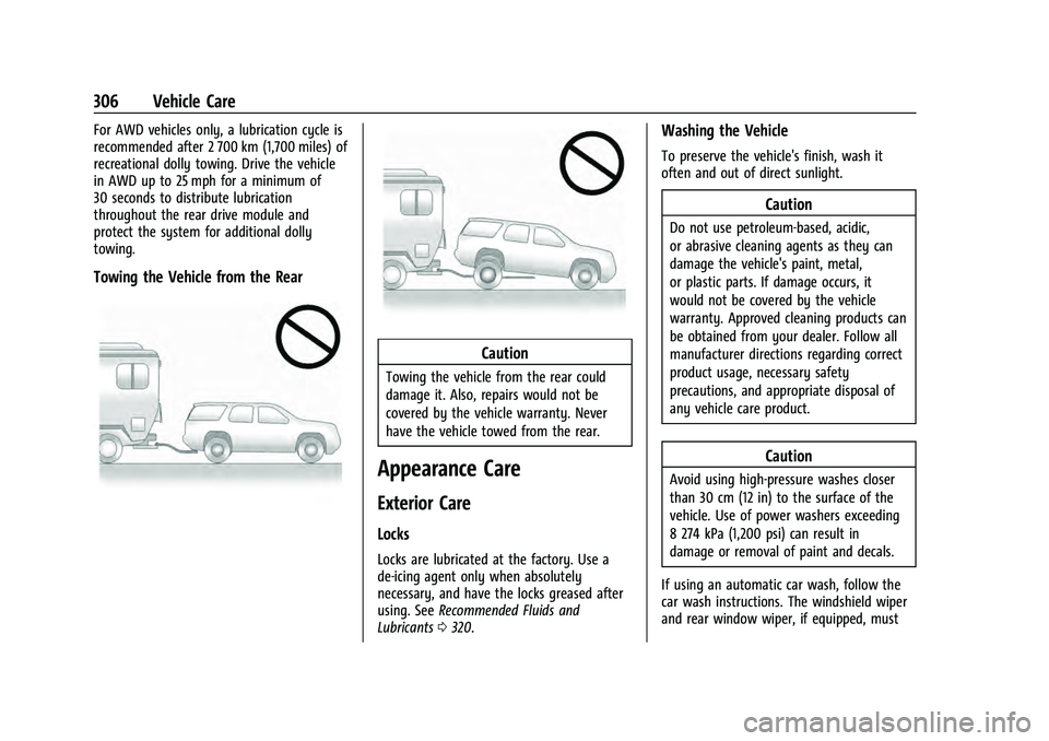 CHEVROLET EQUINOX 2022 Owners Manual Chevrolet Equinox Owner Manual (GMNA-Localizing-U.S./Canada-
16540728) - 2023 - crc - 6/16/22
306 Vehicle Care
For AWD vehicles only, a lubrication cycle is
recommended after 2 700 km (1,700 miles) of CHEVROLET EQUINOX 2022 Owners Manual Chevrolet Equinox Owner Manual (GMNA-Localizing-U.S./Canada-
16540728) - 2023 - crc - 6/16/22
306 Vehicle Care
For AWD vehicles only, a lubrication cycle is
recommended after 2 700 km (1,700 miles) of