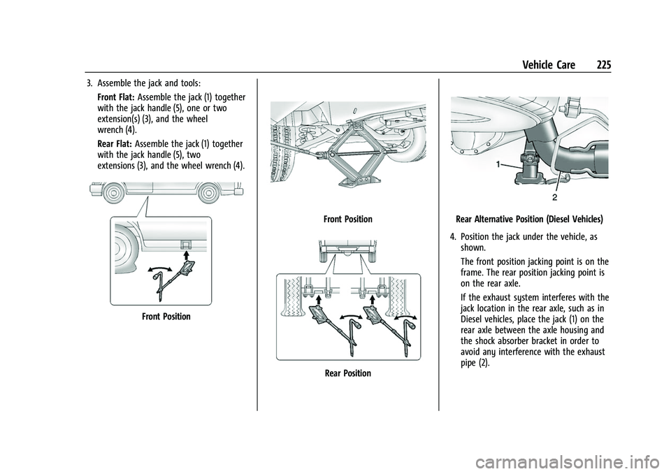 CHEVROLET EXPRESS 2016 Owners Manual Chevrolet Express Owner Manual (GMNA-Localizing-U.S./Canada/Mexico-
15555951) - 2022 - CRC - 1/27/22
Vehicle Care 225
3. Assemble the jack and tools:Front Flat: Assemble the jack (1) together
with the CHEVROLET EXPRESS 2016 Owners Manual Chevrolet Express Owner Manual (GMNA-Localizing-U.S./Canada/Mexico-
15555951) - 2022 - CRC - 1/27/22
Vehicle Care 225
3. Assemble the jack and tools:Front Flat: Assemble the jack (1) together
with the