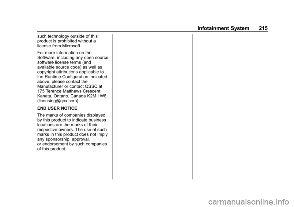 CHEVROLET SILVERADO 3500 2019 Owners Manual Chevrolet Silverado LD 1500 and Silverado 2500/3500 Owner Manual (GMNA-
Localizing-U.S./Canada-12162993) - 2019 - crc - 4/4/18
Infotainment System 215
such technology outside of this
product is prohib CHEVROLET SILVERADO 3500 2019 Owners Manual Chevrolet Silverado LD 1500 and Silverado 2500/3500 Owner Manual (GMNA-
Localizing-U.S./Canada-12162993) - 2019 - crc - 4/4/18
Infotainment System 215
such technology outside of this
product is prohib