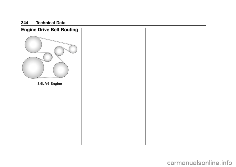 CHEVROLET TRAVERSE 2020 Owners Manual Chevrolet Traverse Owner Manual (GMNA-Localizing-U.S./Canada/Mexico-
13527526) - 2020 - CRC - 9/5/19
344 Technical Data
Engine Drive Belt Routing
3.6L V6 Engine CHEVROLET TRAVERSE 2020 Owners Manual Chevrolet Traverse Owner Manual (GMNA-Localizing-U.S./Canada/Mexico-
13527526) - 2020 - CRC - 9/5/19
344 Technical Data
Engine Drive Belt Routing
3.6L V6 Engine